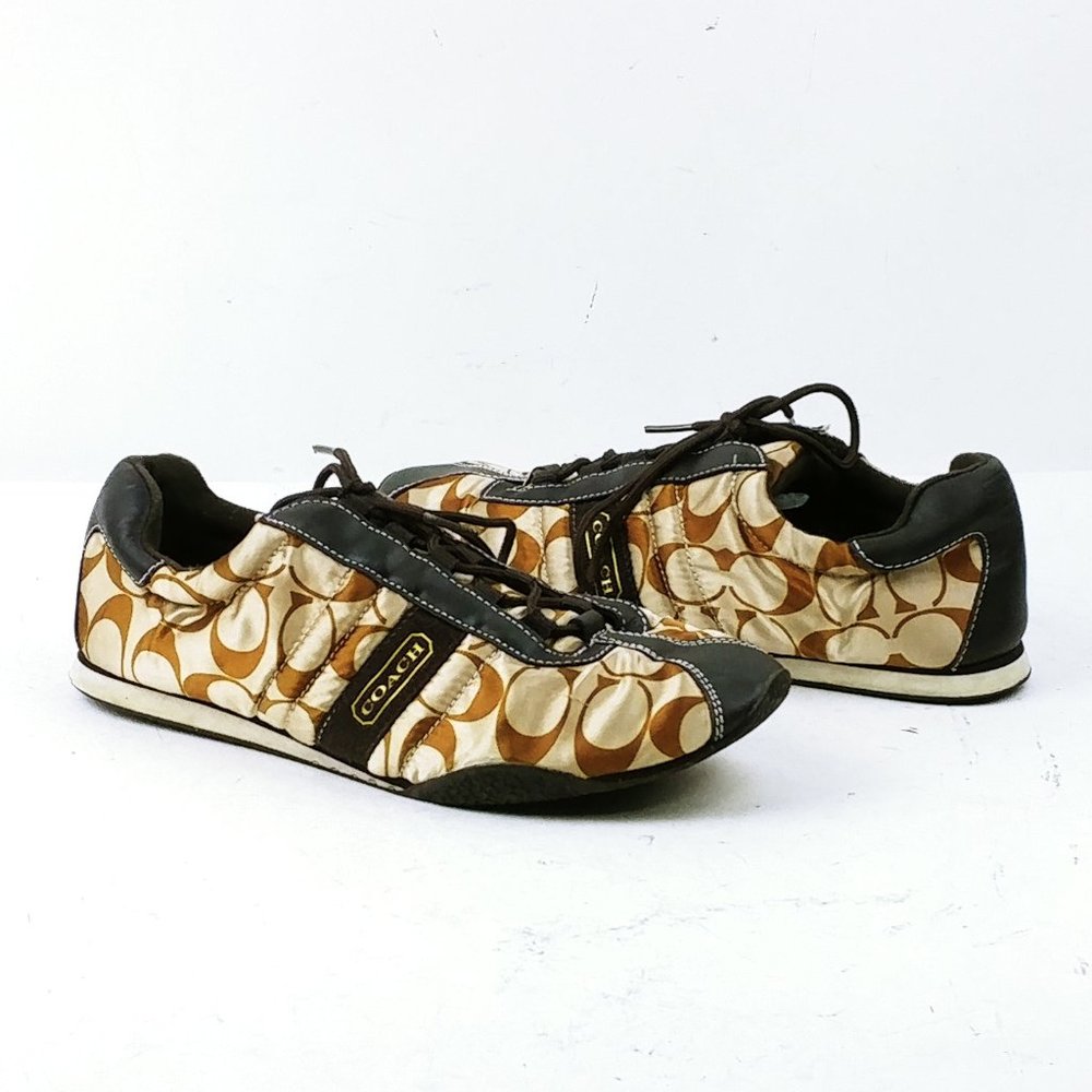 Coach Women's Brown Gold Low Rise Sneakers Size 10M